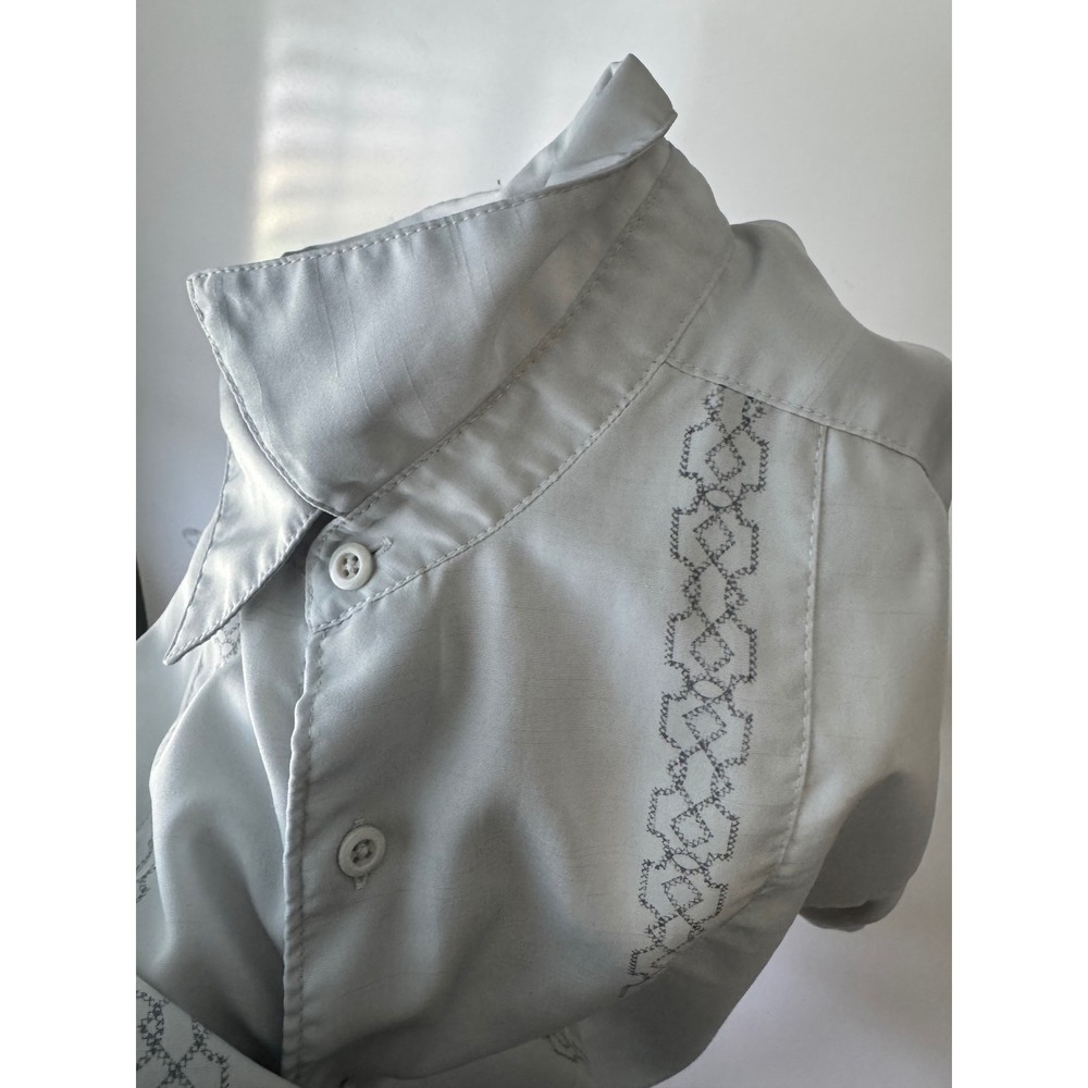 Cafe Luna Guayabera Shirt Embroidered Short‎ Sleeve Casual Mens Large - Picture 3 of 6